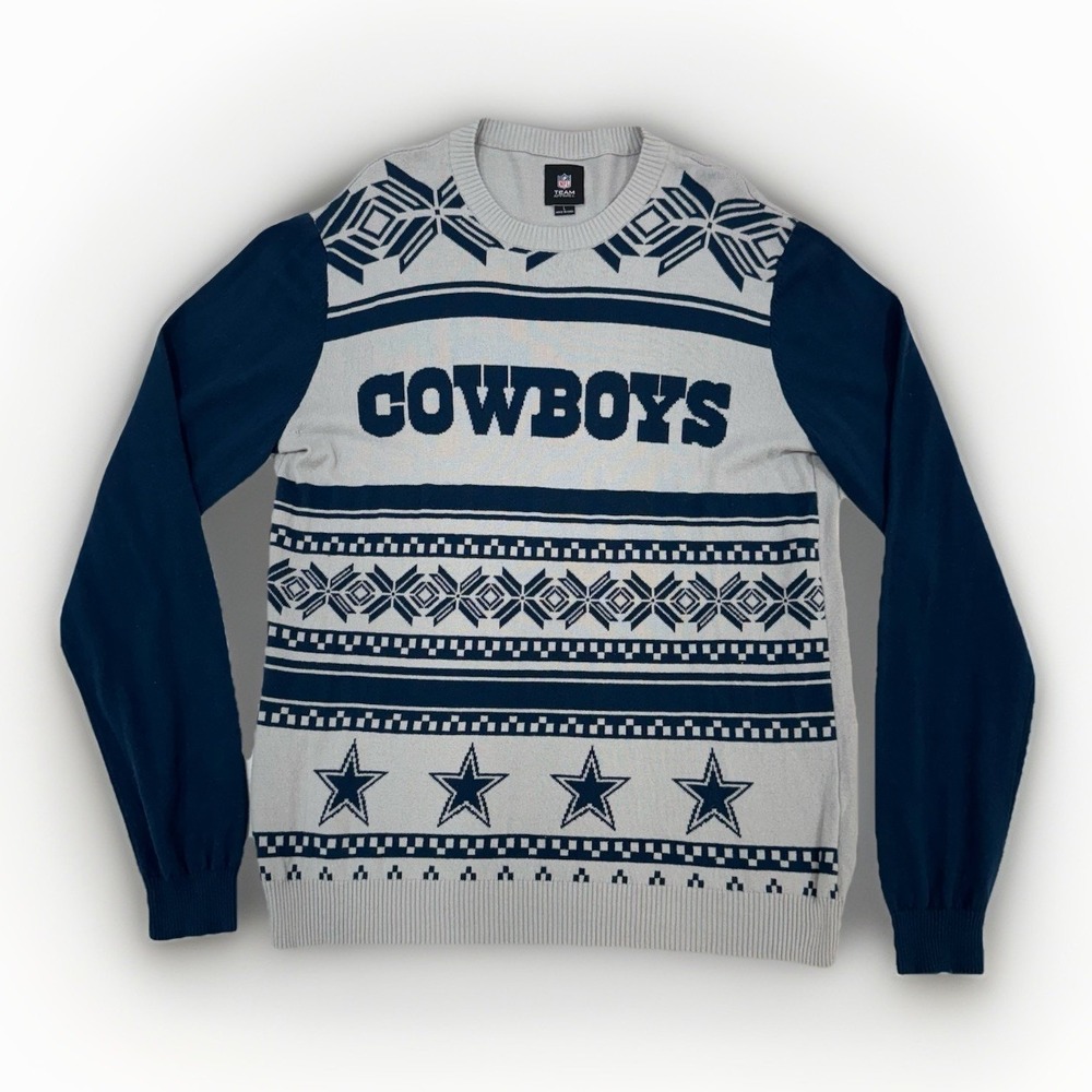 Dallas Cowboys Men's Large Ugly Christmas Sweater Crewneck NFL  Apparel